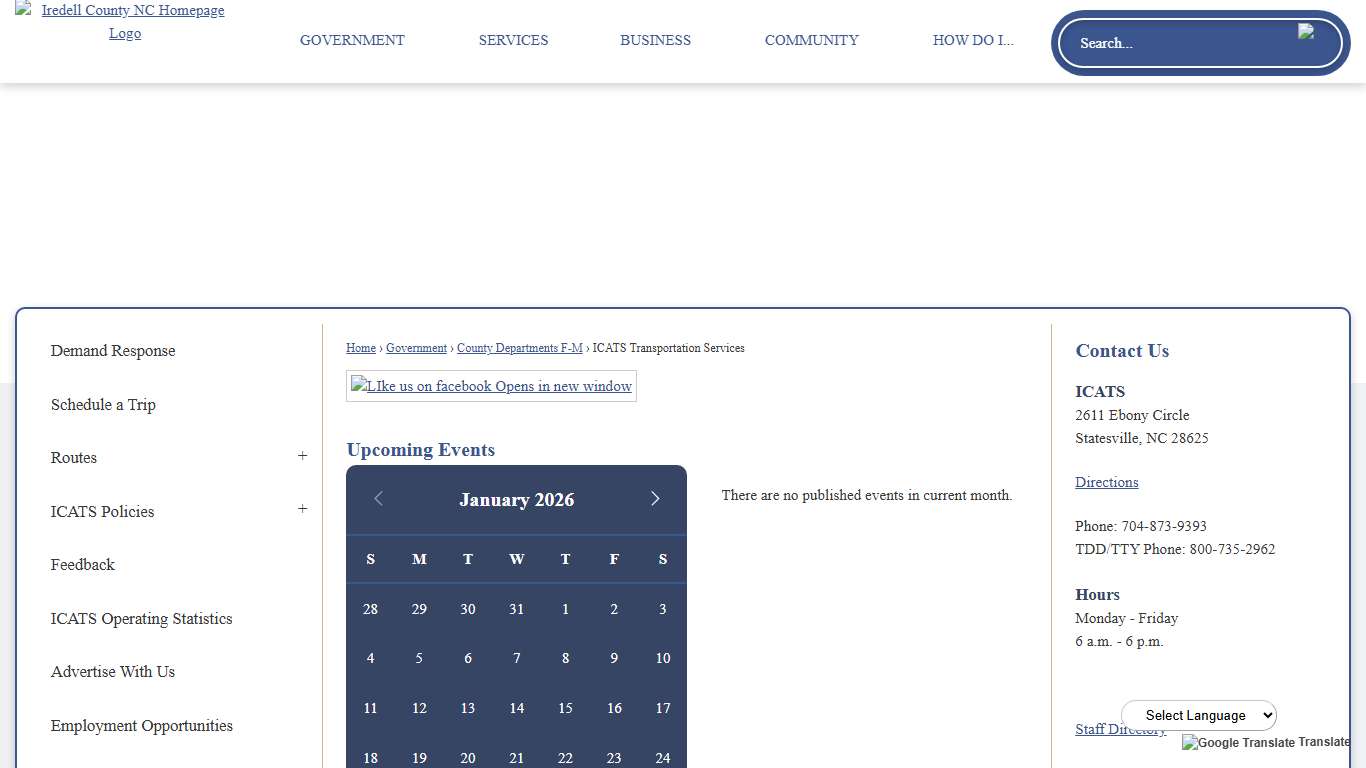 ICATS Transportation Services Iredell County, NC